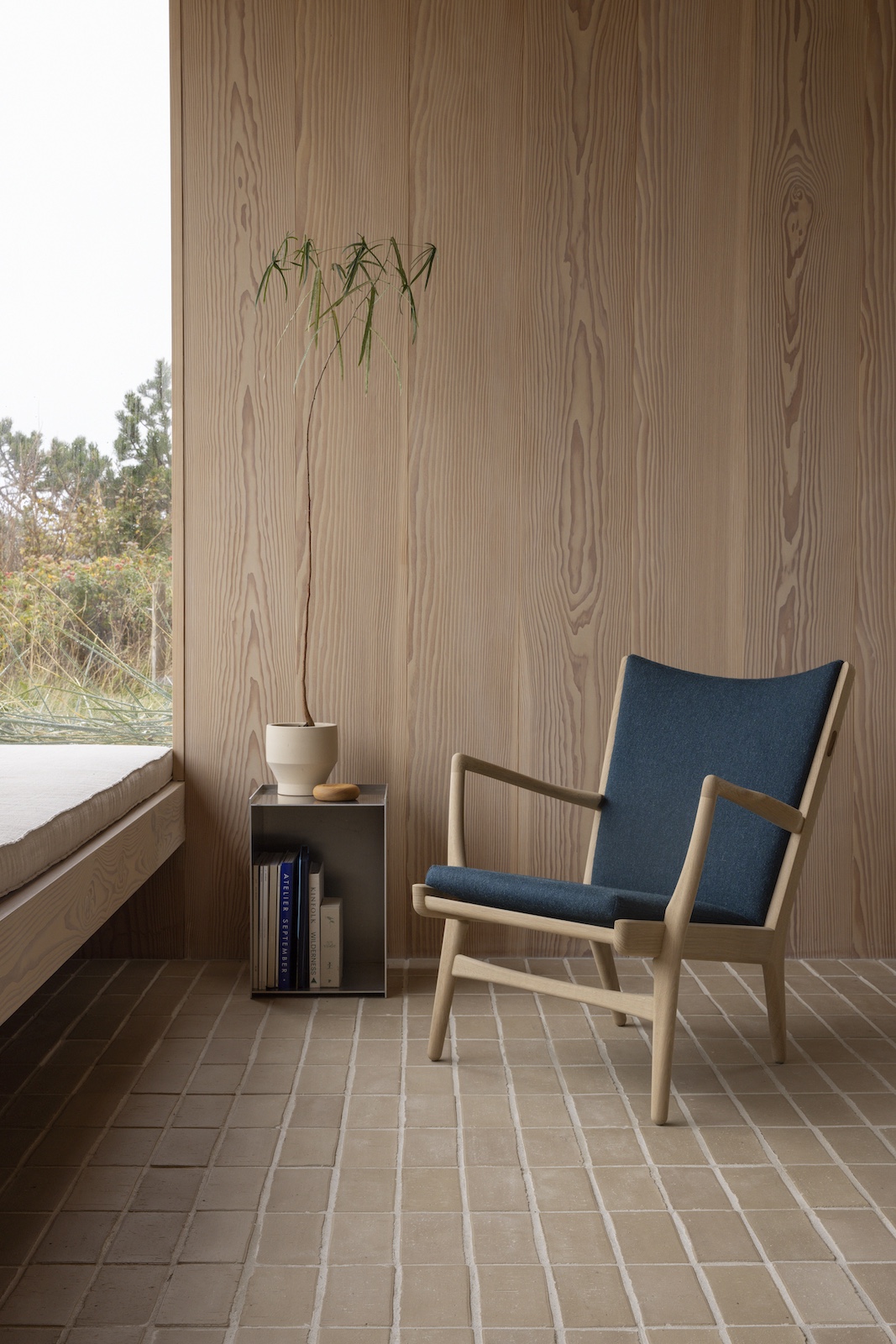 pp16 Easy Chair with Blue Upholstery